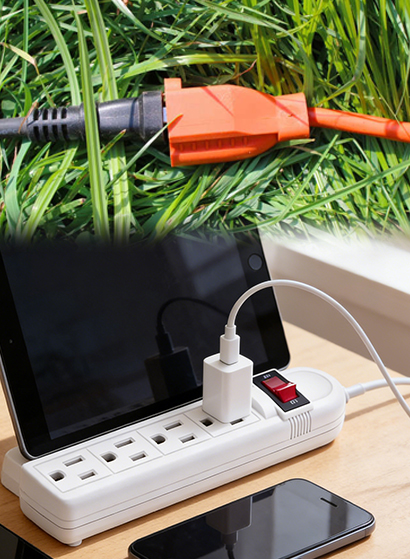 Çeşitli elektrikli cihazlar için uzatma kablosu